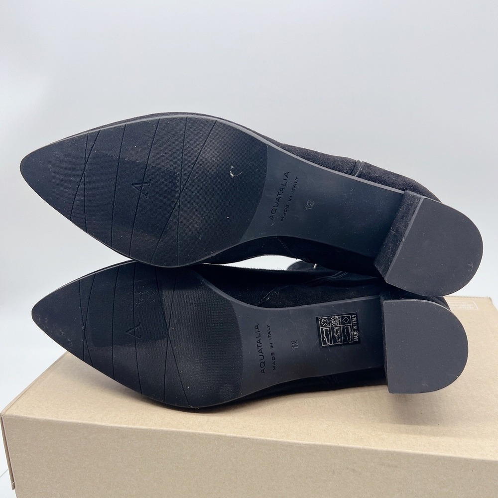 $496 Aquatalia Kaylani Women's Ankle Boots Bootie Pointed Toe Black Suede US 12 - Picture 9 of 12